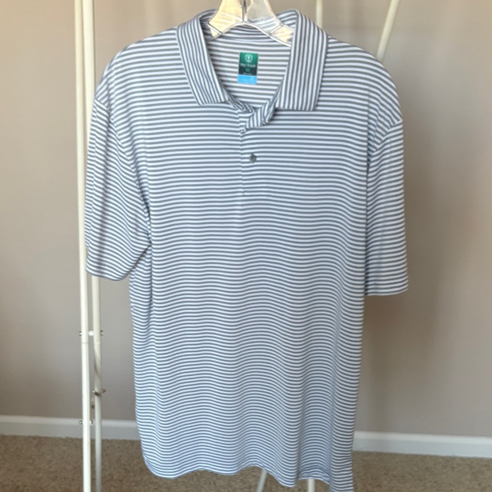 Classic Striped Polo Shirt - Navy and White